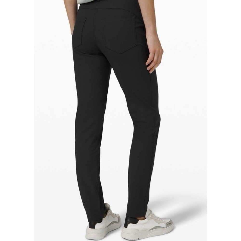 LULULEMON Black City Sleek 5 Pocket Stretch Full Length Pants Size 28 Warpstreme - Picture 2 of 11